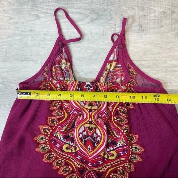 Xhilaration Boho Paisley Print Spaghetti Strap Loose 90s Tank Top Size XS - Picture 13 of 15